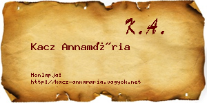 Kacz Annamária névjegykártya